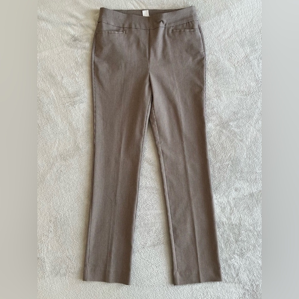Chico's So Slimming Cropped Flare Houndstooth Pants Size 6